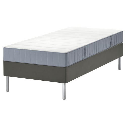 LYNGÖR Divan bed, Vesteröy firm/light blue dark grey, 90x200 cm