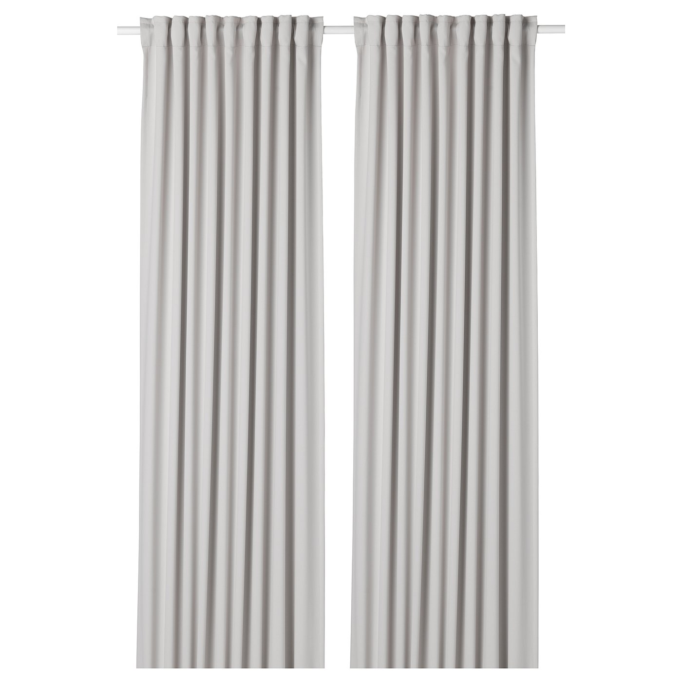 MAJGULL Room darkening curtains, 1 pair, light grey, 145x250 cm - IKEA