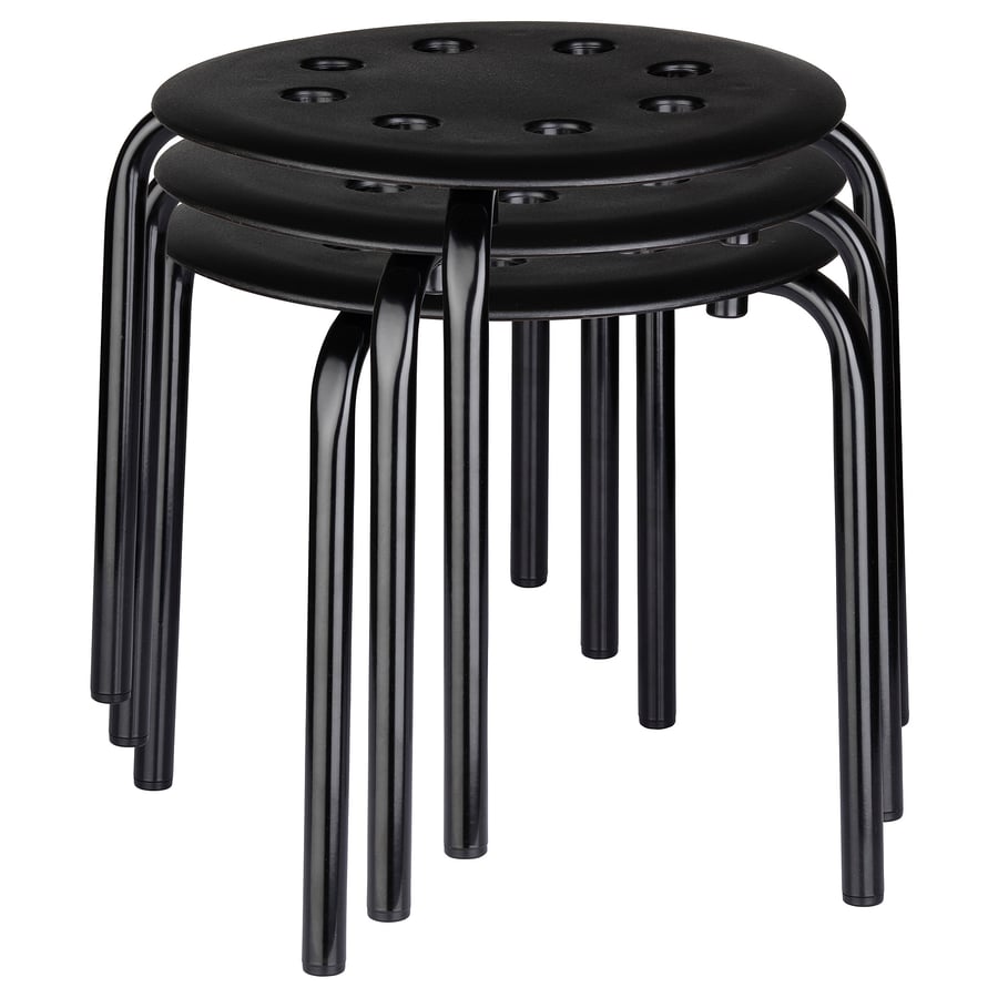 MARIUS Stool, black, 35 cm IKEA