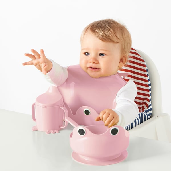 MATA 4piece eating set, pink IKEA