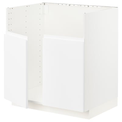 METOD Base cab f TALLSJÖN sink, white/Voxtorp matt white, 80x60x80 cm