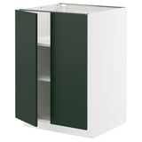 METOD Base cabinet with shelves/2 doors, white/Havstorp deep green, 60x60x80 cm