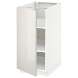 METOD Base cabinet with shelves, white/Ringhult light grey, 40x60x80 cm