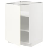 METOD Base cabinet with shelves, white/Vallstena white, 60x60x80 cm