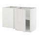 METOD Corner base cabinet with shelf, white/Ringhult light grey, 128x68x80 cm
