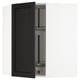 METOD Corner wall cabinet with carousel, white/Lerhyttan black stained, 68x37x80 cm