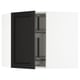 METOD Corner wall cabinet with carousel, white/Lerhyttan black stained, 68x37x60 cm