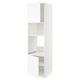 A white METOD tall cabinet with open doors, featuring adjustable shelves and a modern design.