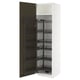 Option: METOD High cabinet with pull-out larder, white/Havstorp brown-beige, 60x60x220 cm