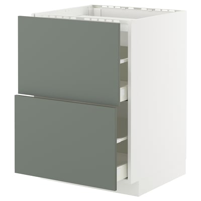 Modern grey-green cabinet from ikea METOD series, rectangular shape with a white frame.