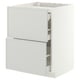 METOD / MAXIMERA Base cab f hob/2 fronts/3 drawers, white/Aspudden light grey, 60x60x80 cm