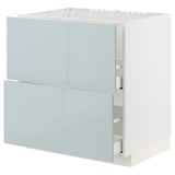 METOD / MAXIMERA Base cab f sink+2 fronts/2 drawers, white/Kallarp light grey-blue, 80x60x80 cm
