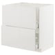 METOD / MAXIMERA Base cab f sink+2 fronts/2 drawers, white/Ringhult light grey, 80x60x80 cm