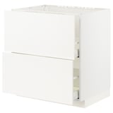 METOD / MAXIMERA Base cab f sink+2 fronts/2 drawers, white/Veddinge white, 80x60x80 cm