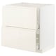 METOD / MAXIMERA Base cab f sink+2 fronts/2 drawers, white/Voxtorp high-gloss light beige, 80x60x80 cm