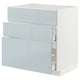 METOD / MAXIMERA Base cab f sink+3 fronts/2 drawers, white/Kallarp light grey-blue, 80x60x80 cm