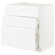 METOD / MAXIMERA Base cab f sink+3 fronts/2 drawers, white/Voxtorp matt white, 80x60x80 cm