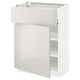 METOD / MAXIMERA Base cabinet with drawer/door, white/Ringhult light grey, 60x37x80 cm