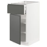 METOD / MAXIMERA Base cabinet with drawer/door, white/Voxtorp dark grey, 40x60x80 cm
