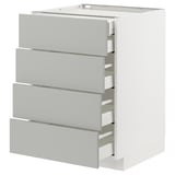 METOD / MAXIMERA Base cb 4 frnts/2 low/3 md drwrs, white/Havstorp light grey, 60x60x80 cm