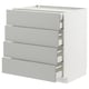 METOD / MAXIMERA Base cb 4 frnts/2 low/3 md drwrs, white/Havstorp light grey, 80x60x80 cm
