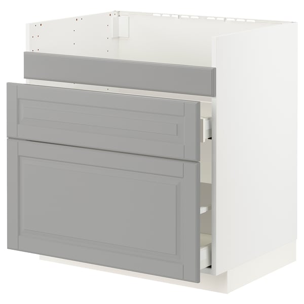 METOD / MAXIMERA Base cb f HAVSEN snk/3 frnts/2 drws, white/Bodbyn grey, 80x60x80 cm