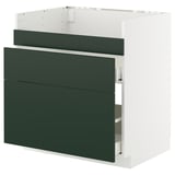 METOD / MAXIMERA Base cb f HAVSEN snk/3 frnts/2 drws, white/Havstorp deep green, 80x60x80 cm