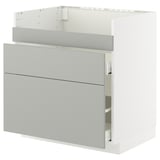 METOD / MAXIMERA Base cb f HAVSEN snk/3 frnts/2 drws, white/Havstorp light grey, 80x60x80 cm