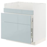 METOD / MAXIMERA Base cb f HAVSEN snk/3 frnts/2 drws, white/Kallarp light grey-blue, 80x60x80 cm