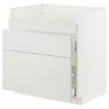 METOD / MAXIMERA Base cb f HAVSEN snk/3 frnts/2 drws, white/Ringhult light grey, 80x60x80 cm