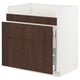 METOD / MAXIMERA Base cb f HAVSEN snk/3 frnts/2 drws, white/Sinarp brown, 80x60x80 cm