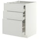 METOD / MAXIMERA Bc w pull-out work surface/3drw, white/Aspudden light grey, 60x60x80 cm