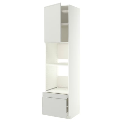 METOD / MAXIMERA Hi cab f ov/combi ov w dr/2 drwrs, white/Aspudden light grey, 60x60x240 cm