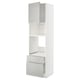 METOD / MAXIMERA High cabinet f built-in appliances, white/Havstorp light grey, 60x60x220 cm