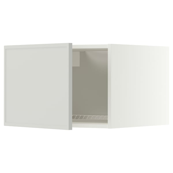 METOD Top cabinet for fridge/freezer, white/Aspudden light grey, 60x60x40 cm