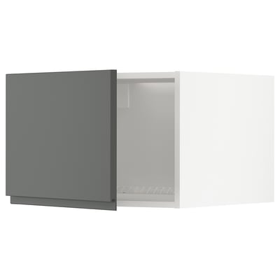 METOD Top cabinet for fridge/freezer, white/Voxtorp dark grey, 60x60x40 cm