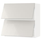 METOD Wall cabinet horizontal w 2 doors, white/Ringhult light grey, 80x37x80 cm