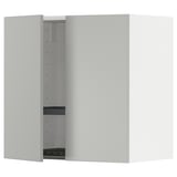 METOD Wall cabinet w dish drainer/2 doors, white/Havstorp light grey, 60x37x60 cm