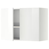 METOD Wall cabinet w dish drainer/2 doors, white/Ringhult white, 80x37x60 cm