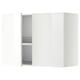 METOD Wall cabinet w dish drainer/2 doors, white/Ringhult white, 80x37x60 cm