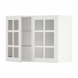 METOD Wall cabinet w shelves/2 glass drs, white/Stensund white, 80x37x60 cm
