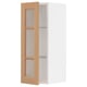 METOD Wall cabinet w shelves/glass door, white/Vedhamn oak, 30x37x80 cm
