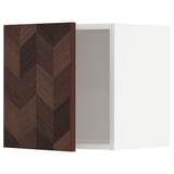 METOD Wall cabinet, white Hasslarp/brown patterned, 40x37x40 cm