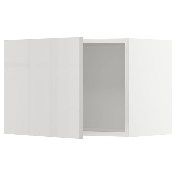 METOD Wall cabinet, white/Ringhult light grey, 60x37x40 cm