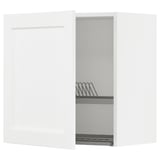 METOD Wall cabinet with dish drainer, white Enköping/white wood effect, 60x37x60 cm