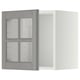 Option: METOD Wall cabinet with glass door, white/Bodbyn grey, 40x37x40 cm