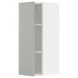 METOD Wall cabinet with shelves, white/Havstorp light grey, 30x37x80 cm