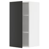 METOD Wall cabinet with shelves, white/Nickebo matt anthracite, 40x37x80 cm