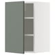 METOD Wall cabinet with shelves, white/Nickebo matt grey-green, 40x37x60 cm