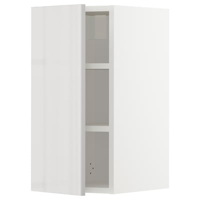 METOD Wall cabinet with shelves, white/Ringhult light grey, 30x37x60 cm